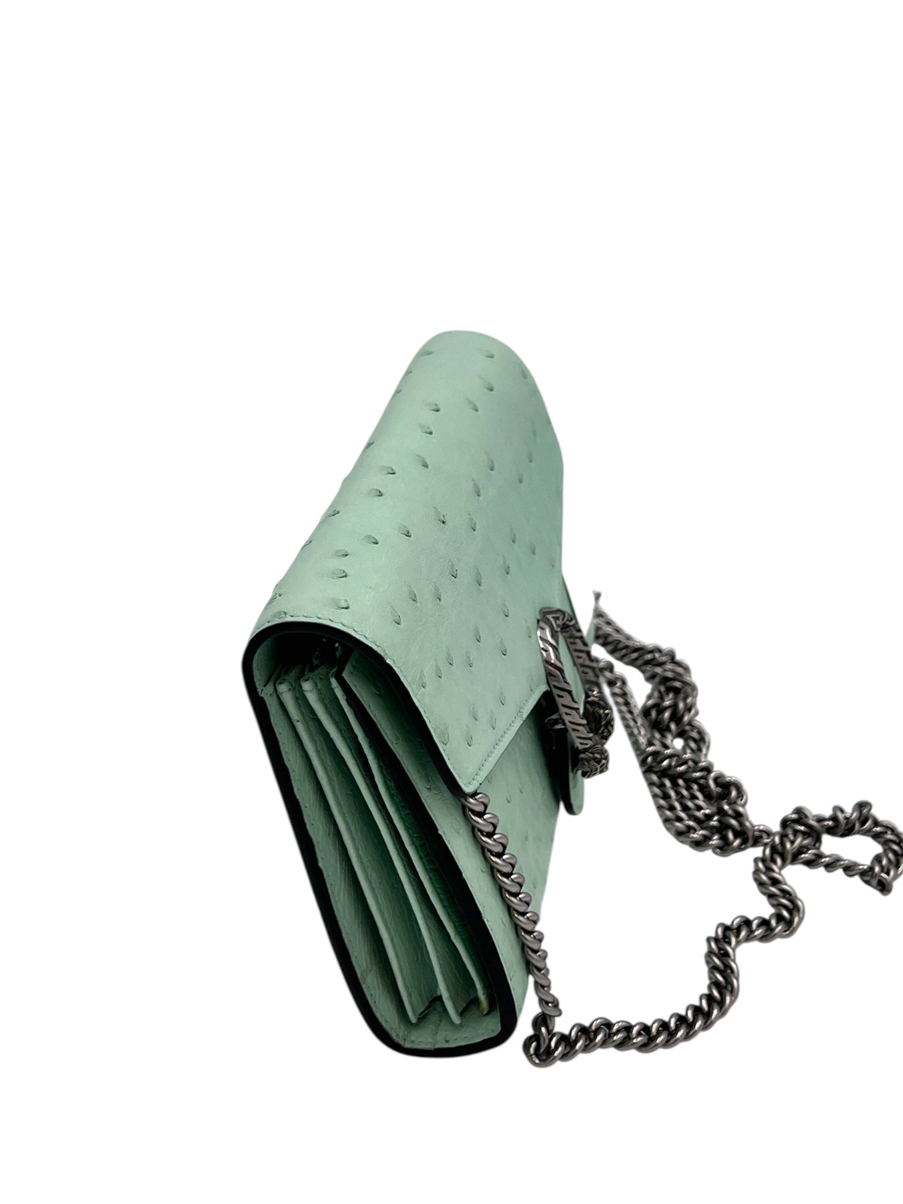 Gucci Dionysus Ostrich Chain Wallet
