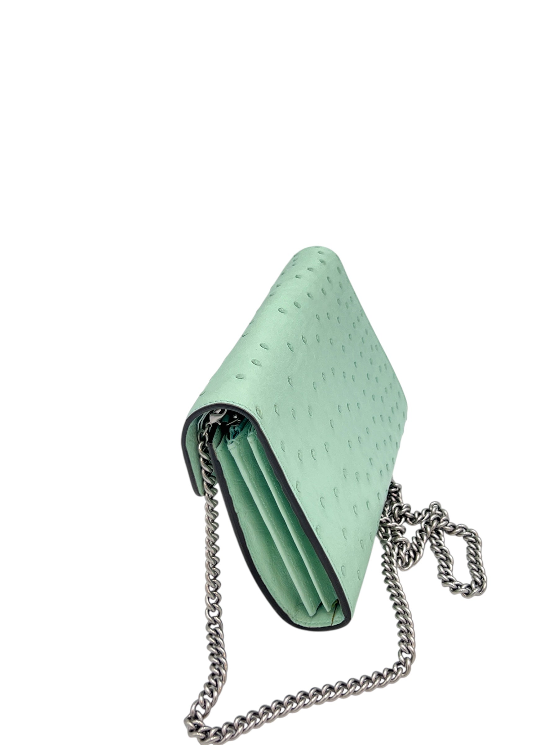 Gucci Dionysus Ostrich Chain Wallet