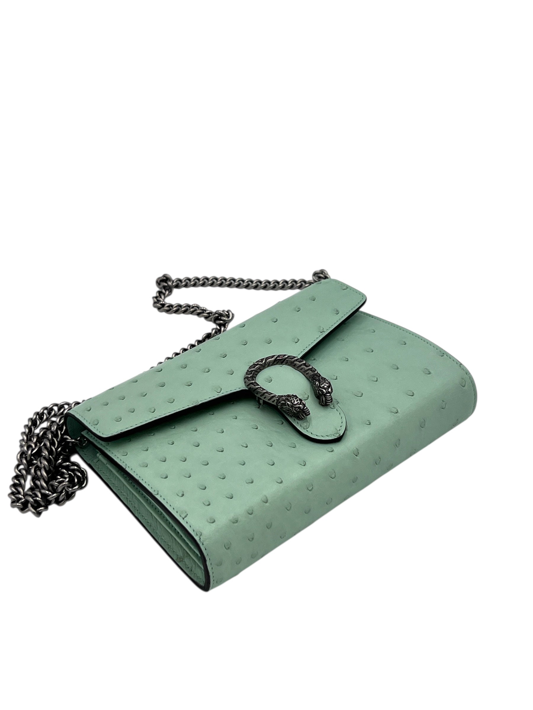 Gucci Dionysus Ostrich Chain Wallet