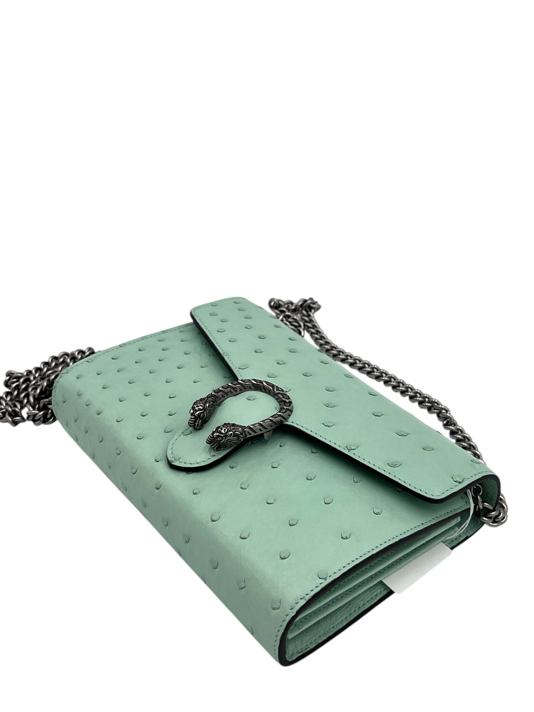 Gucci Dionysus Ostrich Chain Wallet