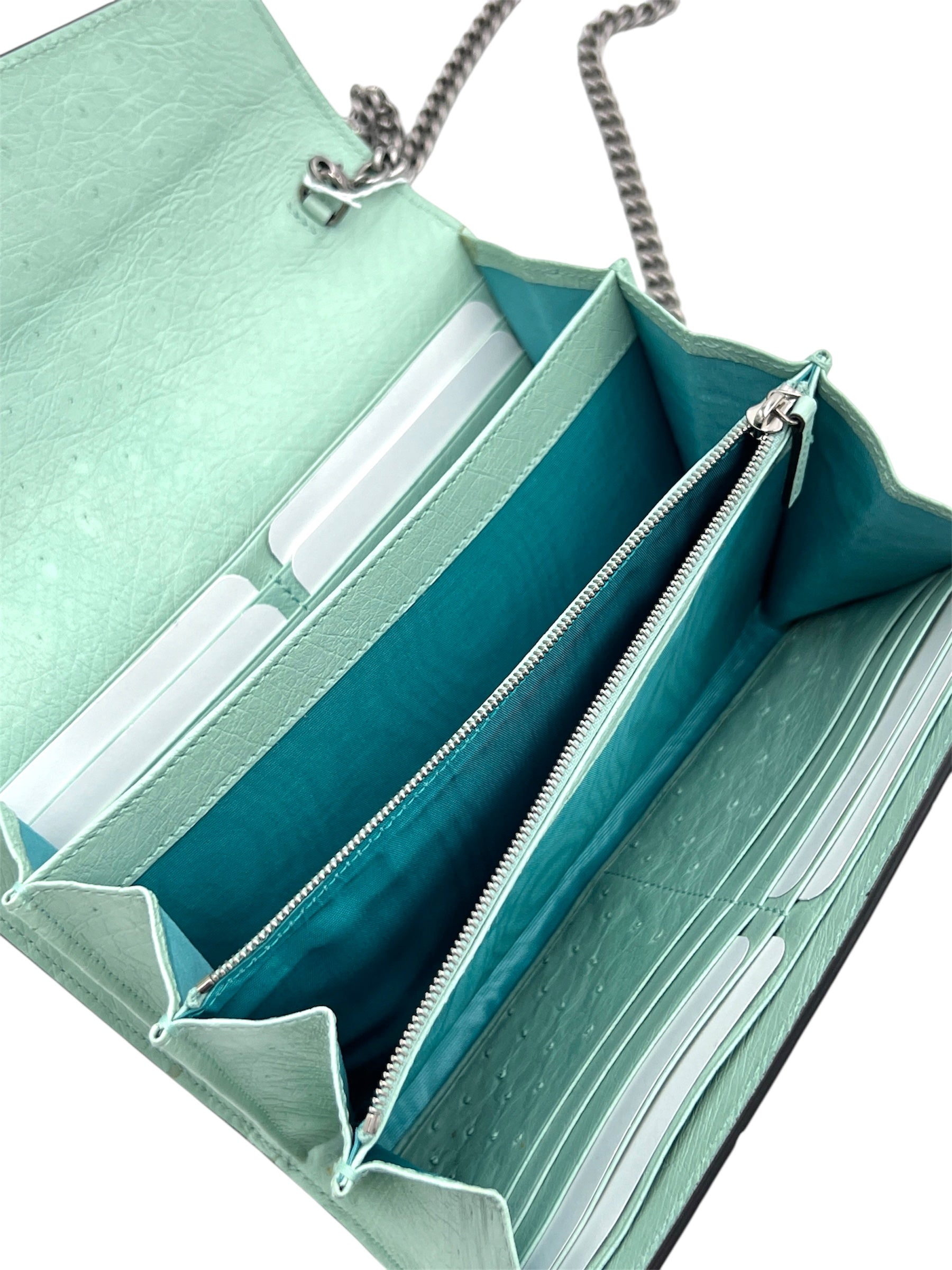 Gucci Dionysus Ostrich Chain Wallet