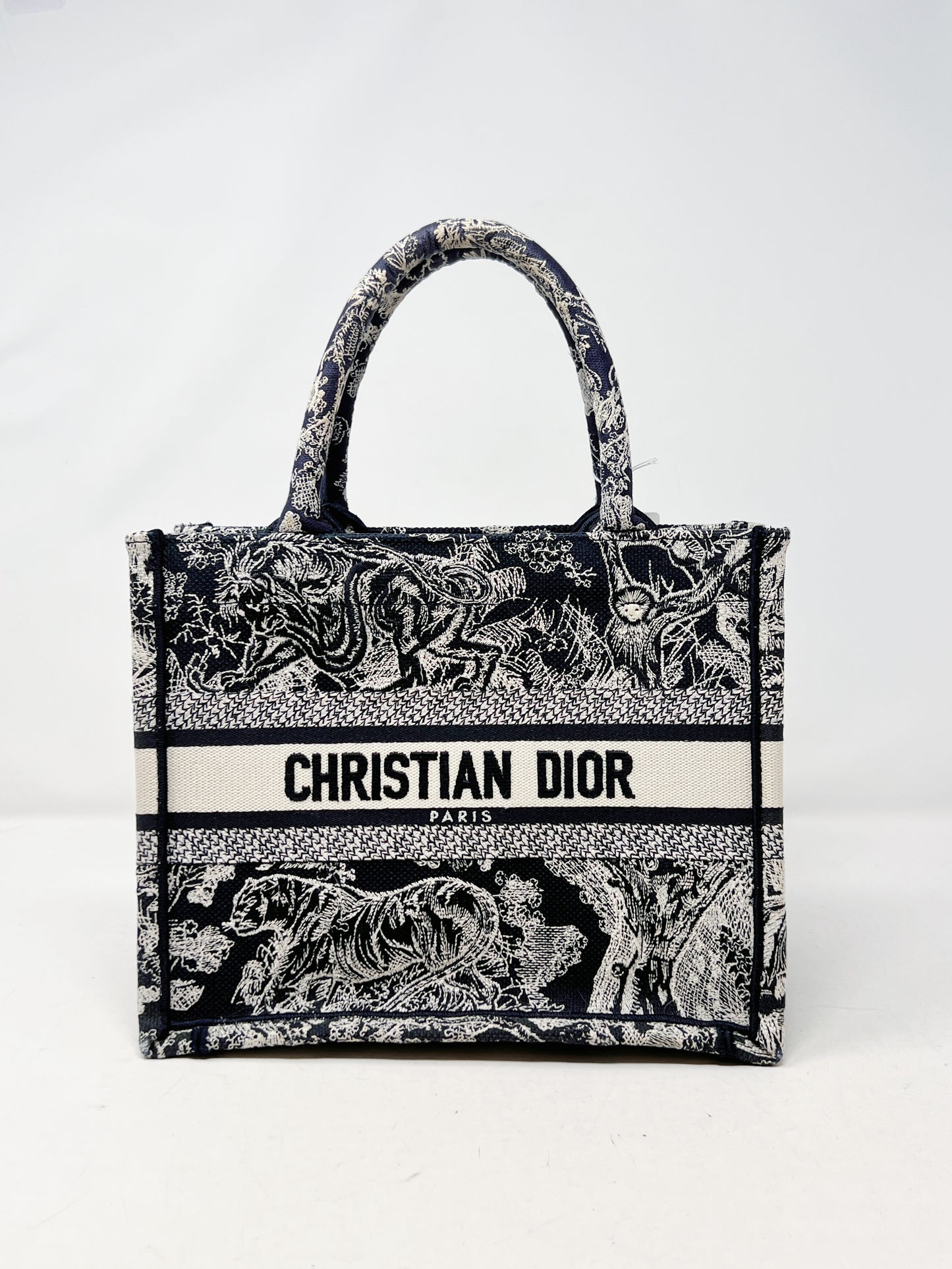 Dior Canvas Embroidery Book Tote Small