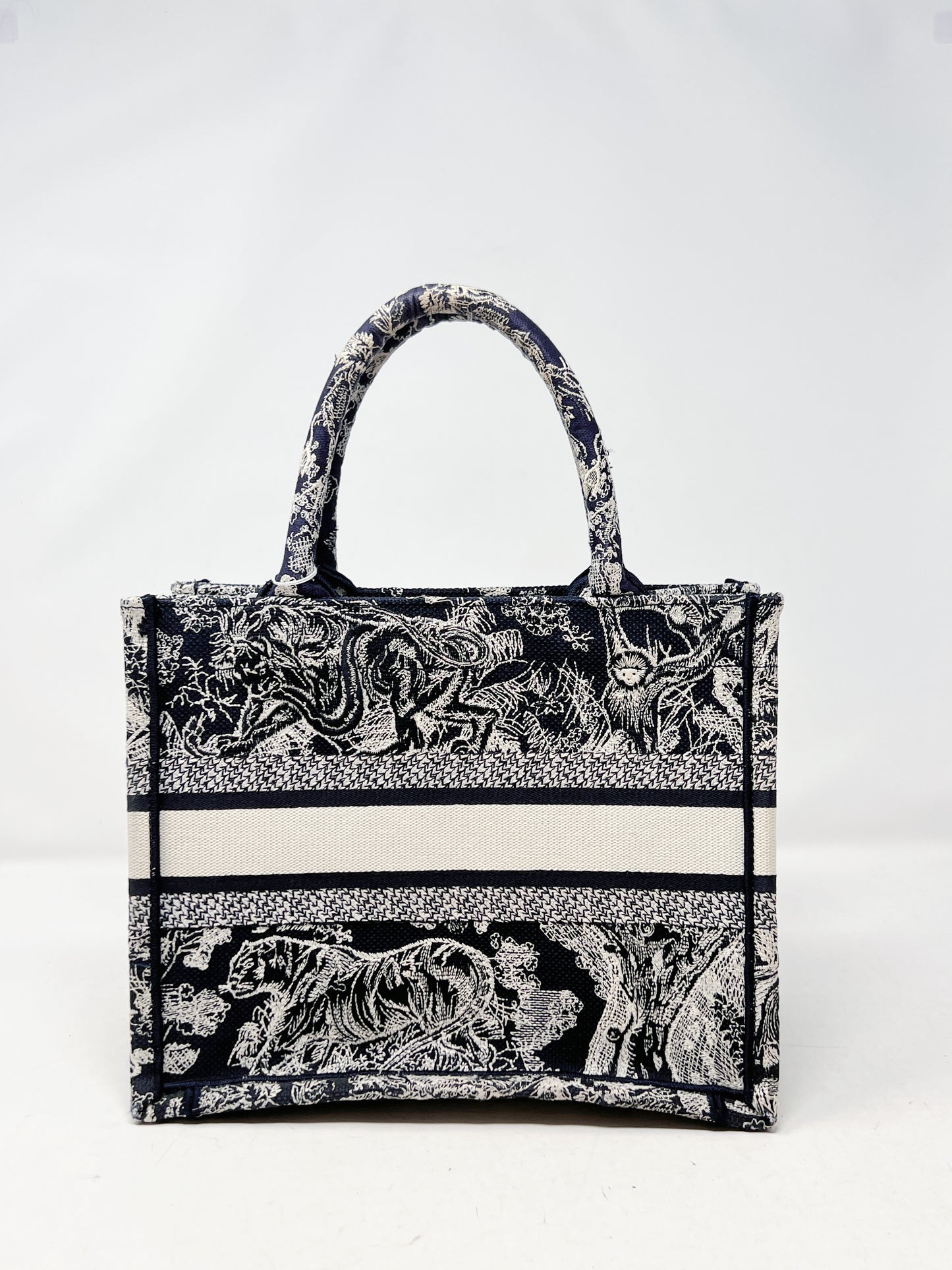 Dior Canvas Embroidery Book Tote Small