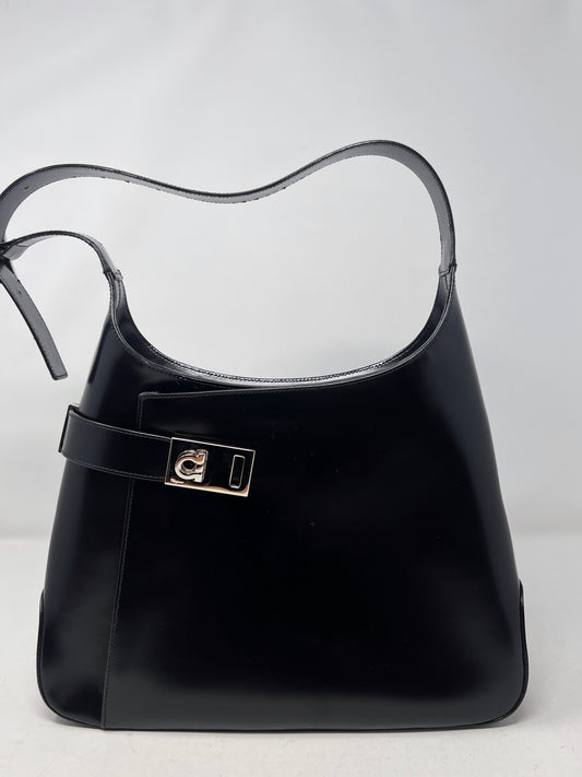 Ferragamo Patent Leather Gancini One Shoulder